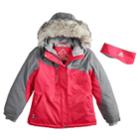 Girls 7-16 Zeroxposur Kareena Snowboard Heavyweight Jacket With Headband, Size: 14, Brt Orange