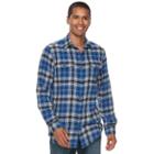 Men's Sonoma Goods For Life&trade; Slim-fit Plaid Flannel Button-down Shirt, Size: Xxl, Med Blue
