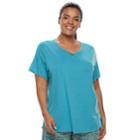 Plus Size Tek Gear&reg; Criss Cross Tee, Women's, Size: 2xl, Turquoise/blue (turq/aqua)