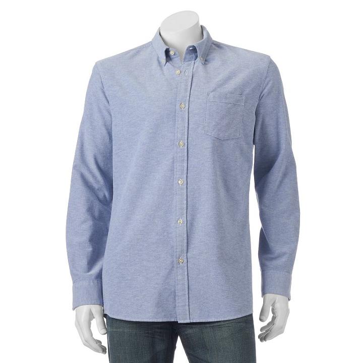 Big & Tall Sonoma Goods For Life&reg; Classic-fit Oxford Button-down Shirt, Men's, Size: Xl Tall, Dark Blue