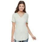 Juniors' Awake Crisscross V-neck Tee, Girl's, Size: Large, Blue Other