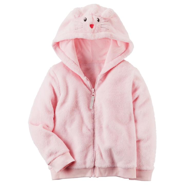 Girls 4-8 Carter's 3d Embroidered Mouse Face Hoodie, Size: 6x, Light Pink