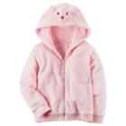 Girls 4-8 Carter's 3d Embroidered Mouse Face Hoodie, Size: 6x, Light Pink