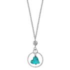 Simulated Turquoise Orbital Heart Necklace, Women's, Turq/aqua