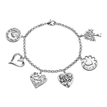 Love This Life My Family Tree Charm Bracelet, Women's, Grey