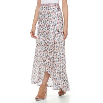 Juniors' Mason & Belle Print Wrap Maxi Skirt, Girl's, Size: Small, Natural