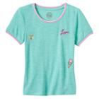 Girls 7-16 So&reg; Embroidered Skinny Tee, Girl's, Size: 14, Turquoise/blue (turq/aqua)