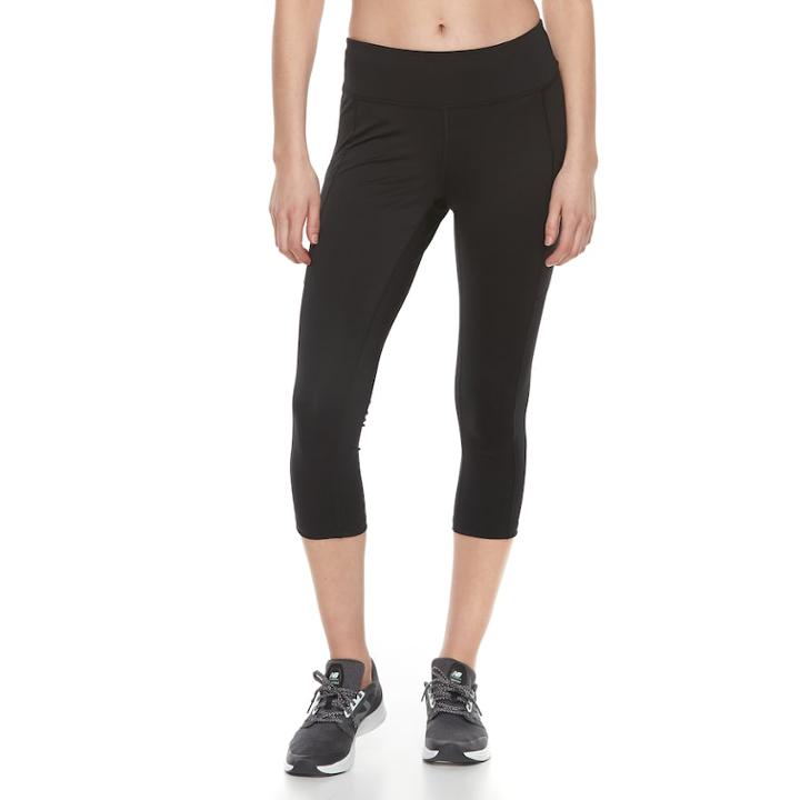 Women's Tek Gear&reg; Performance Black Capri Leggings, Size: Small