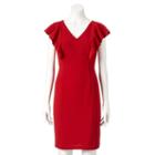 Women's Chaya Ruffle Sheath Dress, Size: 16, Red