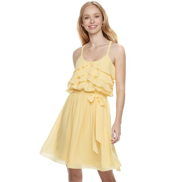 Disney Princess Juniors' Ruffle Fit & Flare Dress, Teens, Size: Small, Red