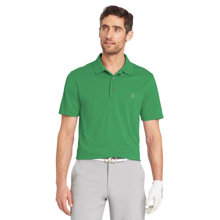 Men's Izod Classic-fit Grid Performance Golf Polo, Size: Medium, Dark Green