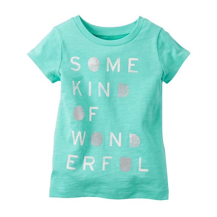 Girls 4-8 Carter's Short Sleeve Jersey Graphic Tee, Size: 6, Green