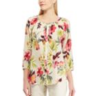 Women's Chaps Tropical Floral Shirt, Size: Large, White