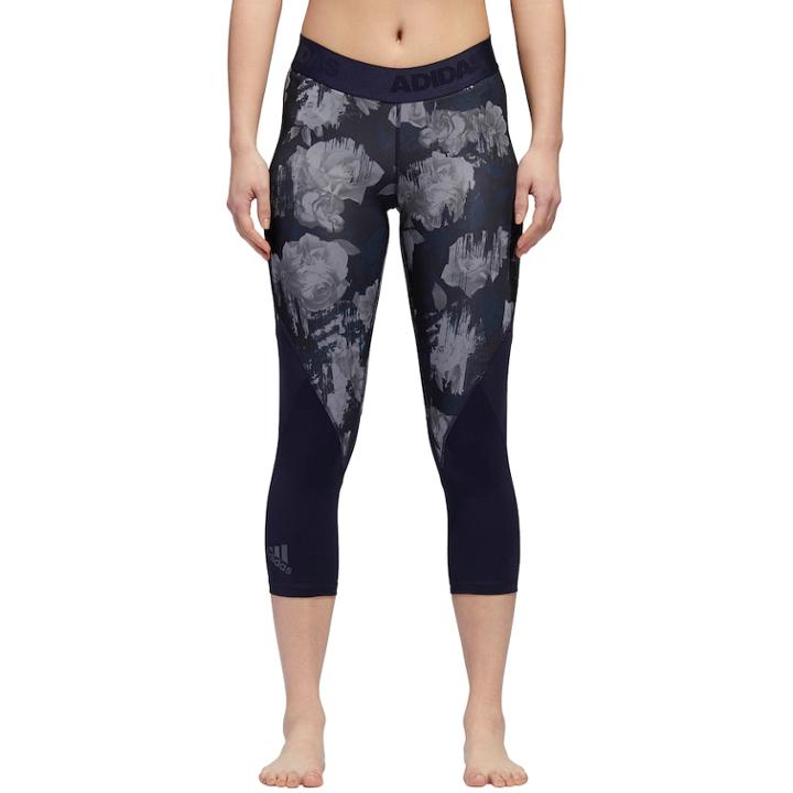Women's Adidas Alphaskin Sport Mid-rise Capri Leggings, Size: Xs, Dark Blue