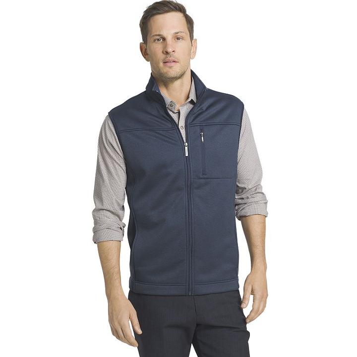 Men's Van Heusen Traveler Classic-fit Full Zip Vest, Size: Xl, Blue Other