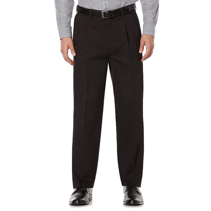 Men's Savane Ultimate Straight-fit Performance Pleated Chino Pants, Size: 32x30, Grey (charcoal)