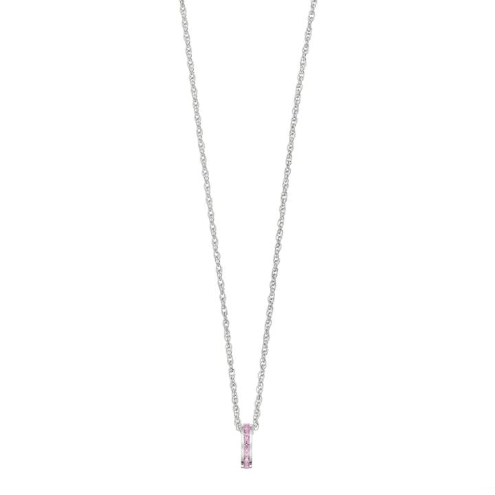 Traditions Sterling Silver Channel-set Pink Tourmaline Birthstone Pendant Necklace, Women's, Size: 18