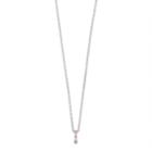 Traditions Sterling Silver Channel-set Pink Tourmaline Birthstone Pendant Necklace, Women's, Size: 18