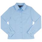 Girls 4-20 & Plus Size French Toast School Uniform Long-sleeved Pointed Collar Blouse, Girl's, Size: 18, Blue