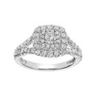 Simply Vera Vera Wang 14k White Gold 1 Carat T.w. Diamond Square Halo Engagement Ring, Women's, Size: 8