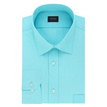Men's Arrow Slim-fit Poplin Wrinkle-free Dress Shirt, Size: Xl-32/33, Blue Willow