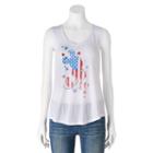 Disney's Mickey Mouse Juniors' Patriotic Graphic Tank, Girl's, Size: Medium, White