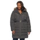 Plus Size Apt. 9&reg; Hooded Faux-fur Trim Puffer Jacket, Women's, Size: 2xl, Dark Grey