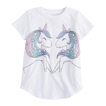 Girls 4-10 Jumping Beans&reg; Unicorn Twins Graphic Tee, Size: 8, White