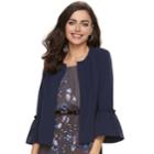 Women's Elle&trade; Bell-sleeve Ponte Jacket, Size: Xxl, Blue (navy)
