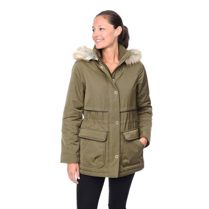 Women's Croft & Barrow&reg; Hooded Anorak Parka, Size: Large, Dark Green