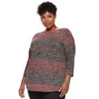 Plus Size Napa Valley Curved Hem Sweater, Women's, Size: 3xl, Med Purple
