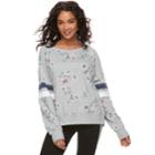 Juniors' So&reg; Varsity Striped Sweatshirt, Teens, Size: Large, Dark Pink
