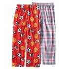 Boys 4-16 Up-late 2-pack Sports Plaid Lounge Pants, Size: 6-8, Multicolor