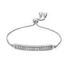 Sterling Silver Cubic Zirconia Bar Link Lariat Bracelet, Women's, Size: 7