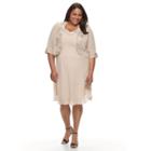 Plus Size Le Bos Georgette Evening Gown & Jacket Set, Women's, Size: 22 W, Beige Oth