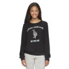 Juniors' Dreamworks Trolls Throw Your Hair In The Air Fuzzy Graphic Sweatshirt, Girl's, Size: Large, Black