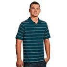 Men's Antigua Striped Performance Golf Polo, Size: Xxl, Turquoise/blue (turq/aqua)