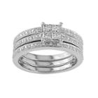 Diamond Engagement Ring Set In 10k White Gold (3/8 Carat T.w.), Women's, Size: 9