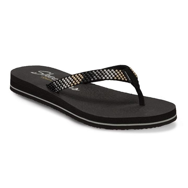 Skechers Cali Meditation Smooth Sails Women's Micro-studded Flip-flops, Size: 11, Grey (charcoal)