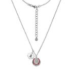 Los Angeles Angels Of Anaheim Crystal Sterling Silver Baseball & Logo Charm Necklace, Women's, Size: 18, White