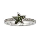 Sterling Silver 1/7-ct. T.w. Green And White Diamond Starfish Ring, Women's, Size: 8