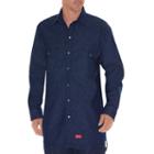 Men's Dickies Flame-resistant Snap-down Denim Shirt, Size: Xl, Blue