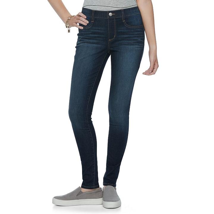Juniors' So&reg; Pull On Jeggings, Teens, Size: Xs, Dark Blue