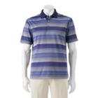 Men's Grand Slam Classic-fit Striped Driflow Performance Golf Polo, Size: Medium, Blue Other