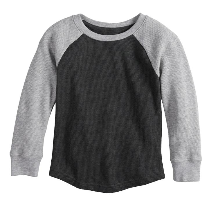 Toddler Boy Jumping Beans&reg; Thermal Raglan Top, Size: 5t, Med Grey