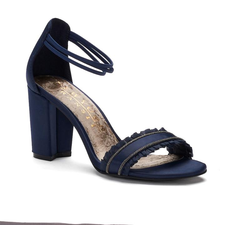 New York Transit Night Light Women's Chunky High Heel Pumps, Size: Medium (8.5), Blue