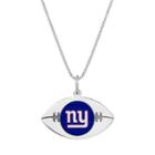 Sterling Silver New York Giants Football Pendant Necklace, Women's, Size: 24, Grey