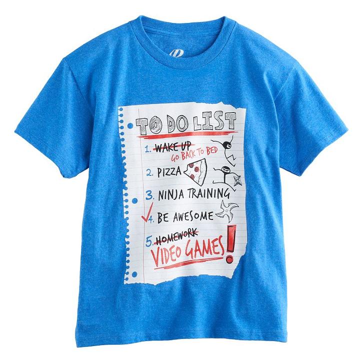 Boys 8-20 To Do List Tee, Boy's, Size: Medium, Grey Other