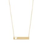 14k Gold Cutout Heart Bar Link Necklace, Women's, Size: 16, Yellow