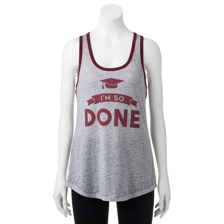 Juniors' Awake I'm So Done Racerback Graphic Tank, Girl's, Size: Small, Pink Other